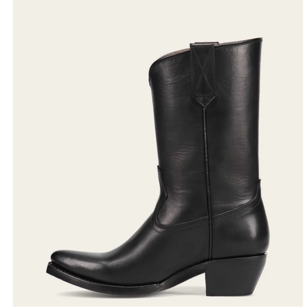 NEW FRYE SACHA MID PULL ON Black Leather Cowboy Boots - Picture 3 of 9